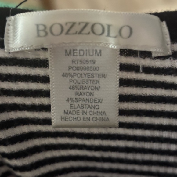 Bozzolo Black & White Striped Wrap Shirt - Picture 2 of 6